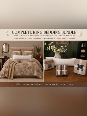 Luxury Neutral King Bedding Bundle | Jeremiah Brent Home + Casaluna